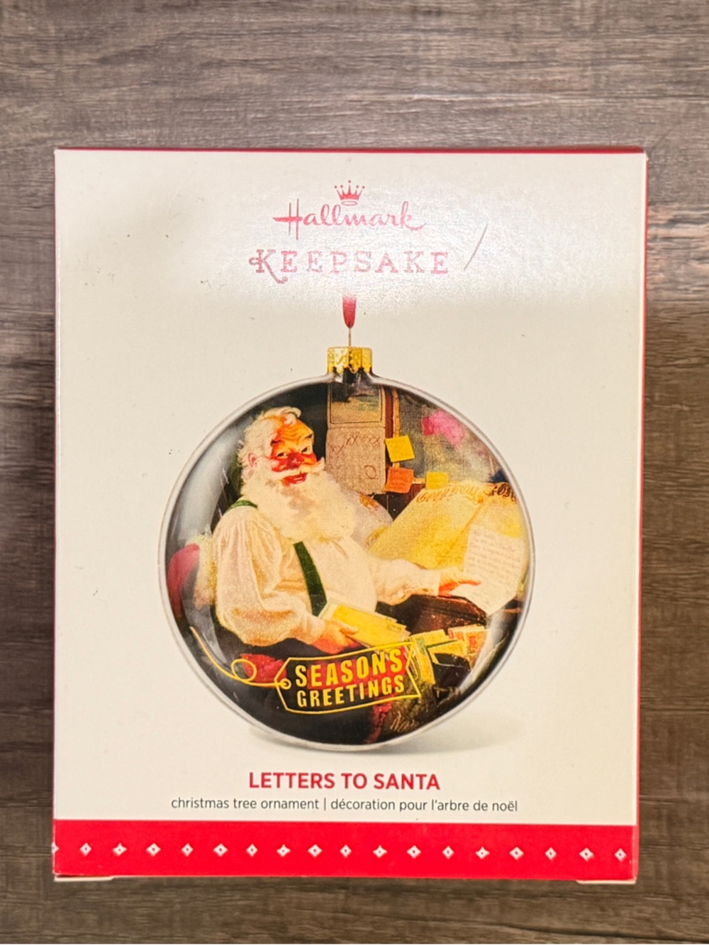 NEW IN BOX ‘Letters to Santa' Ornament - Red & White